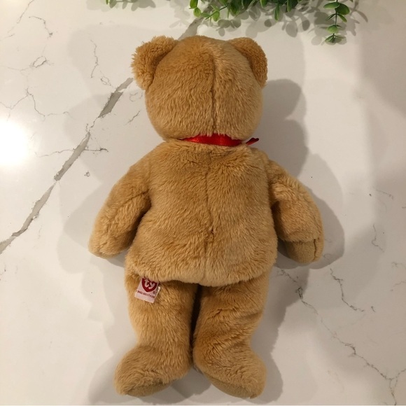 Ty Beanie  Buddies 2006 brown bear plush heart red ribbon EUC stuffed animal - Picture 3 of 7